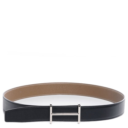 Hermes Epsom Swift Reversible 32mm Idem H Belt 85 Etoupe Noir 3 of 8
