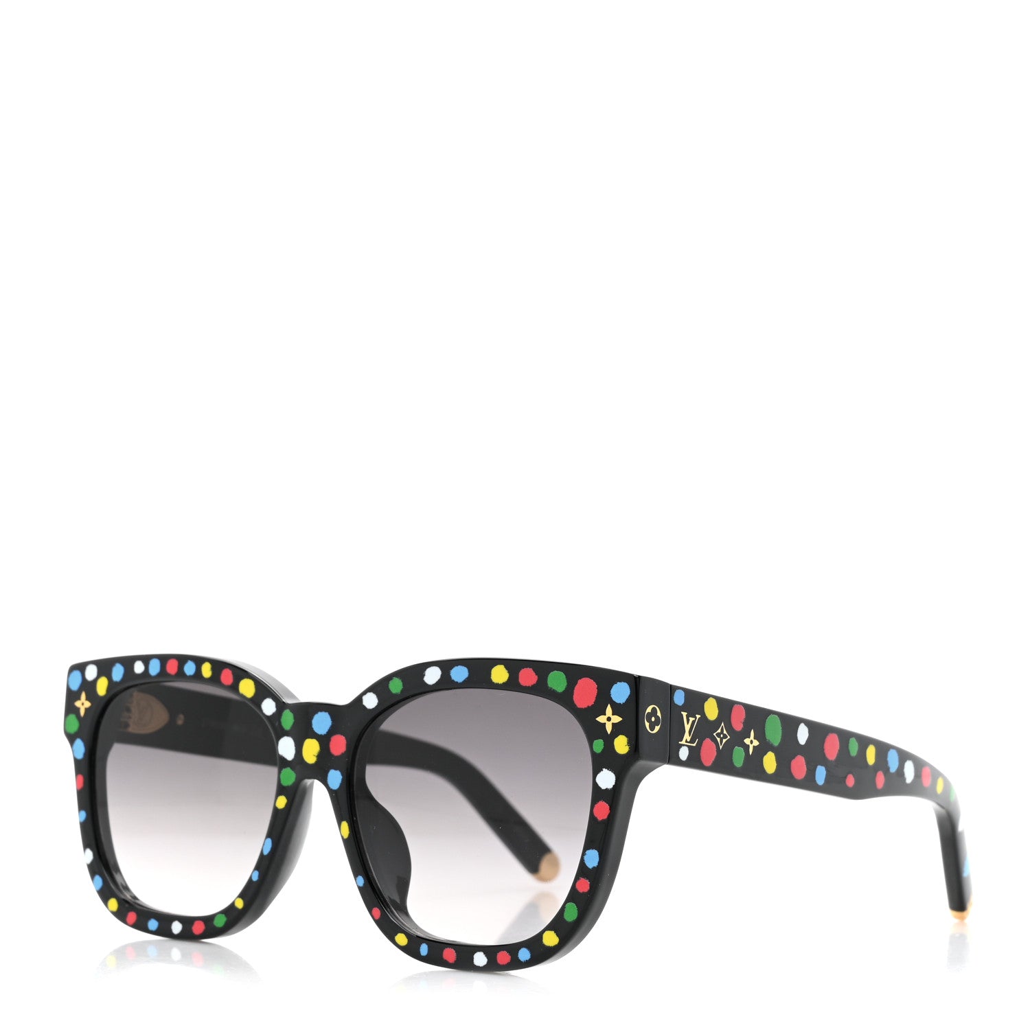 Louis Vuitton LV X YK Acetate Painted Dots Sunglasses Z1903E Black Multicolor 1 of 7