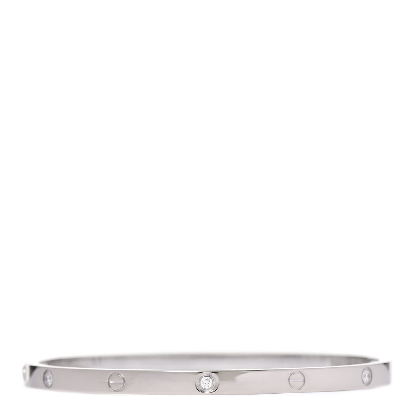 18K White Gold 6 Diamond Small LOVE Bracelet 16