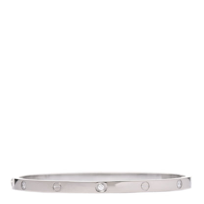 Cartier 18K White Gold 6 Diamond Small LOVE Bracelet 16 3 of 6