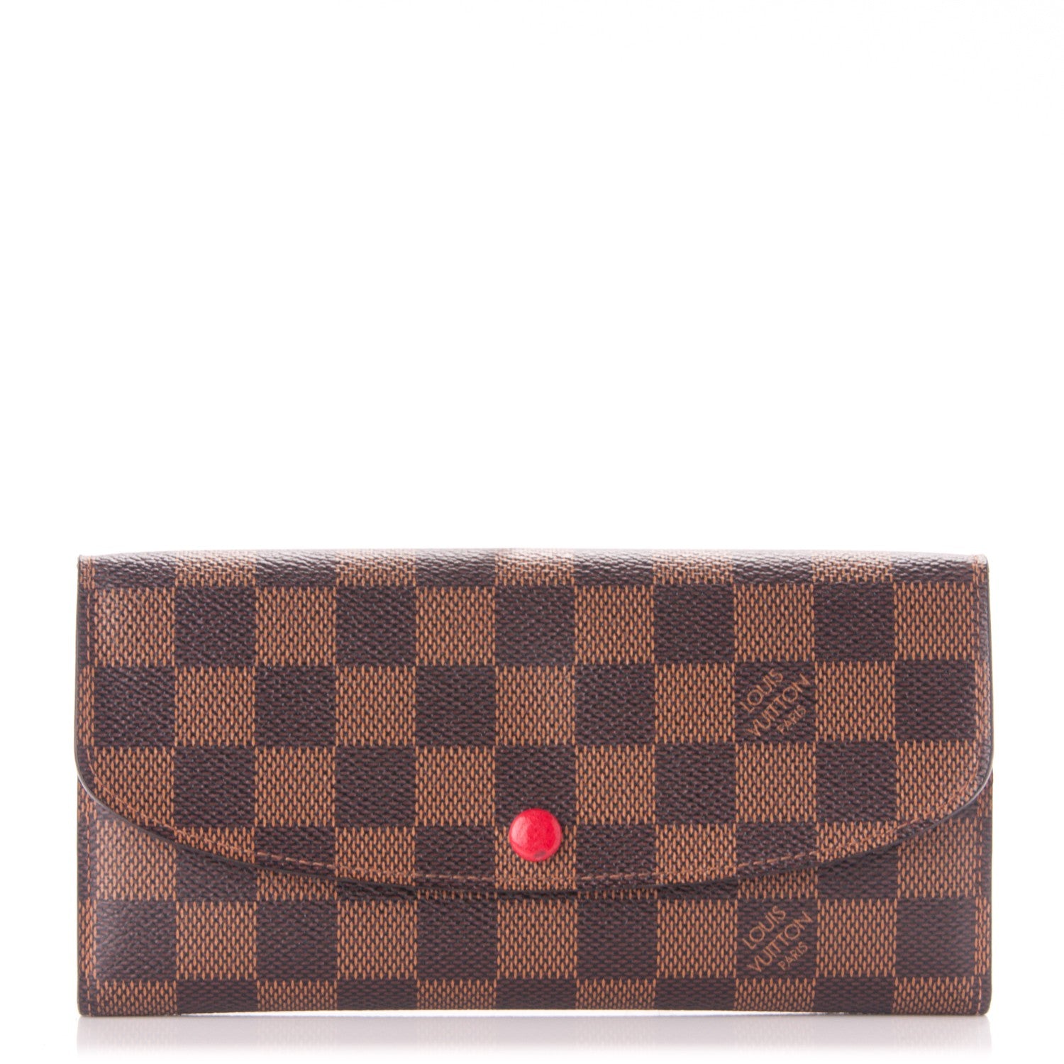 Louis Vuitton Damier Ebene Emilie Wallet Red 1 of 7