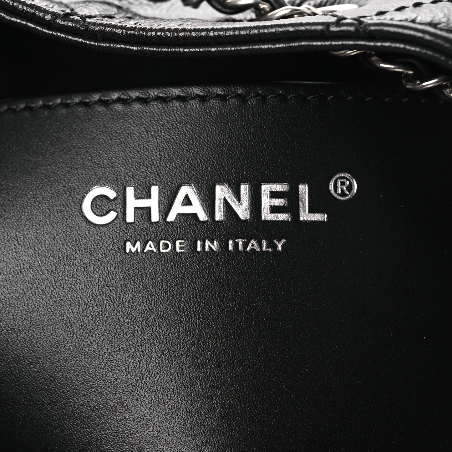 Shiny Crumpled Calfskin Quilted Small Chanel 25 Handbag Black