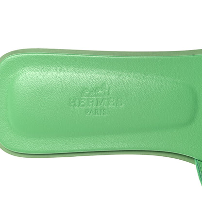 Hermes Epsom Oran Sandals 37 Vert Pomme 7 of 9
