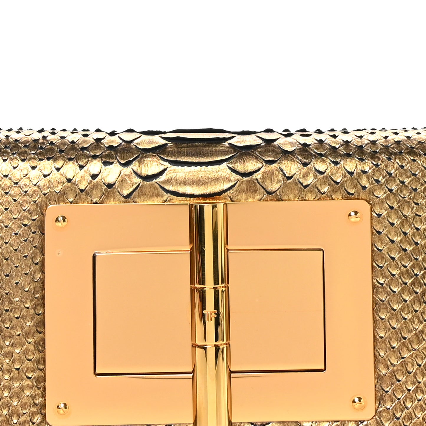 Metallic Snakeskin Natalia East-West Shoulder Bag Gold