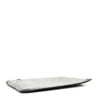 Fendi Vitello Grace FF 1974 Embossed Flat Pouch Anthracite 4 of 11