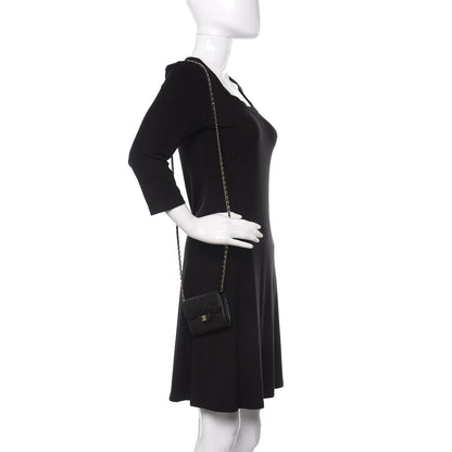 Chanel Caviar Quilted Flap Card Holder On Chain Black 2 of 12