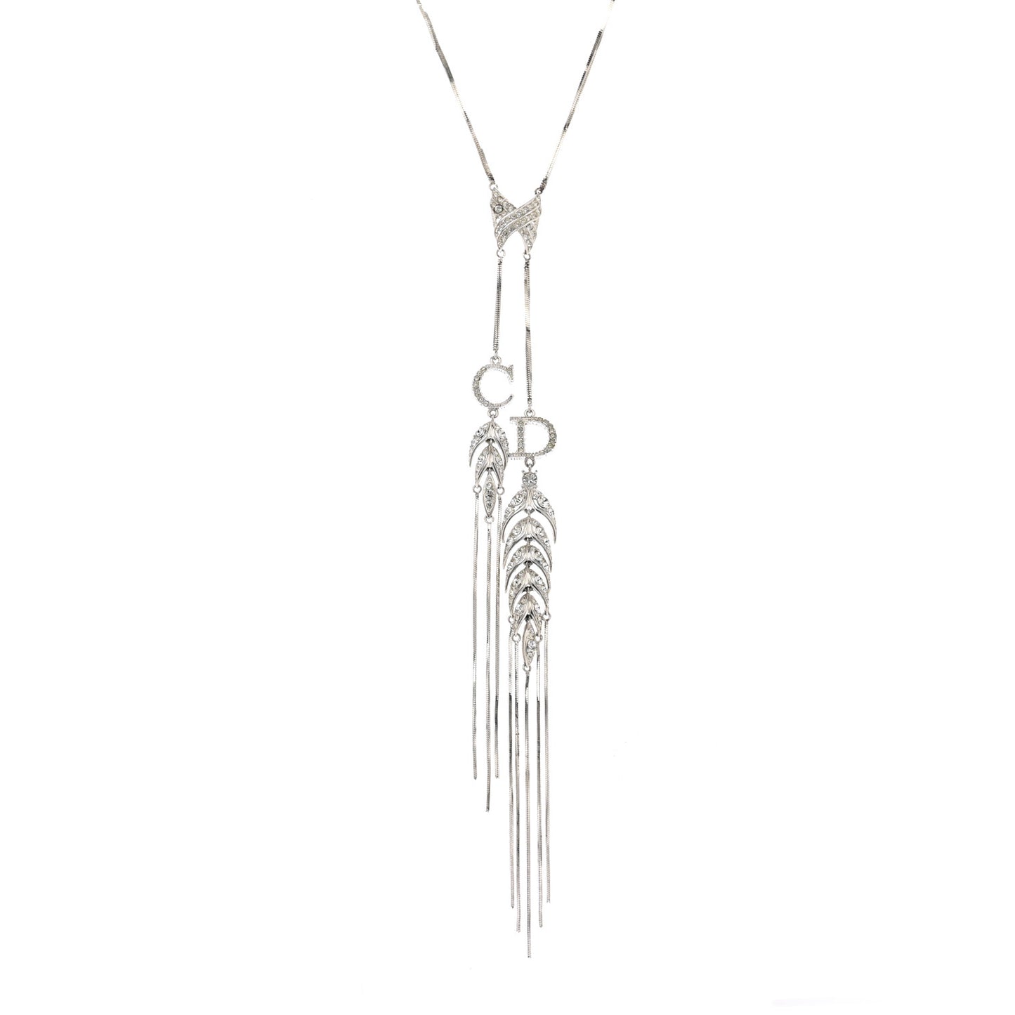 Metal CD Fringe Necklace Silver