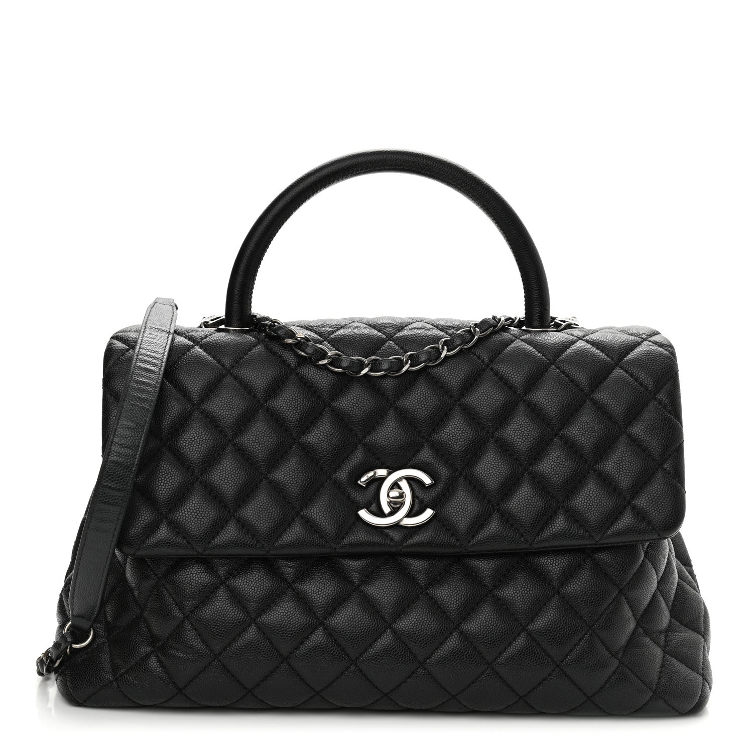 Chanel Caviar Quilted Medium Coco Handle Flap Black 1 of 10