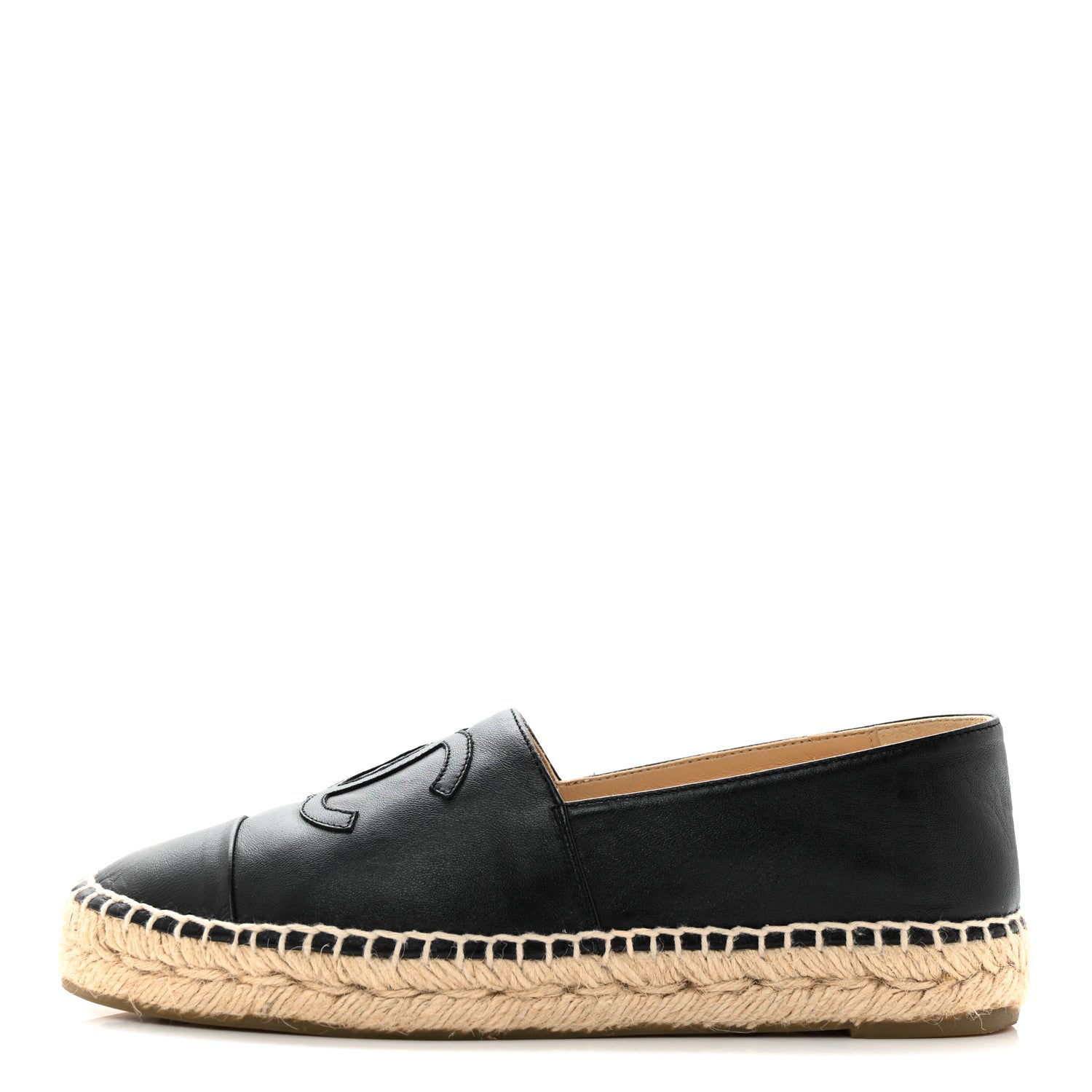 Chanel Lambskin CC Espadrilles 37 Black 1 of 10