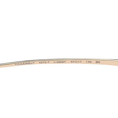 Chanel Titanium Polarized Rimless Square Sunglasses 4271-T Gold Violet 5 of 7