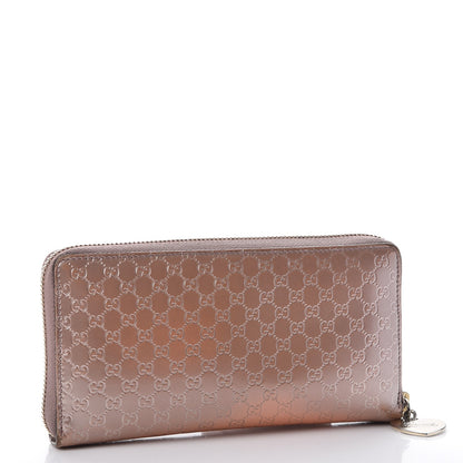 Gucci Metallic Microguccissima Zip Around Heart Wallet Pink 3 of 16
