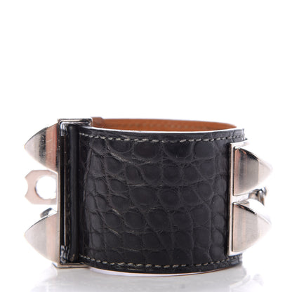 Hermes Matte Alligator Collier de Chien CDC Bracelet S Black 4 of 6