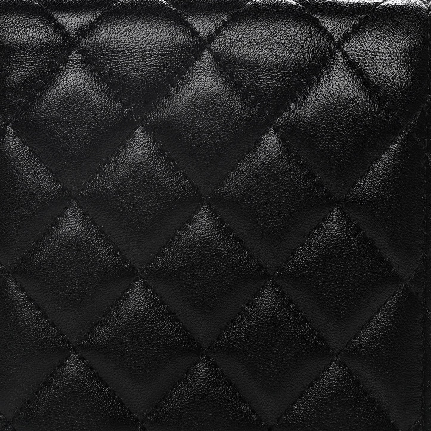 Lambskin Quilted Vertical Pearl Crush Flap With Chain Black