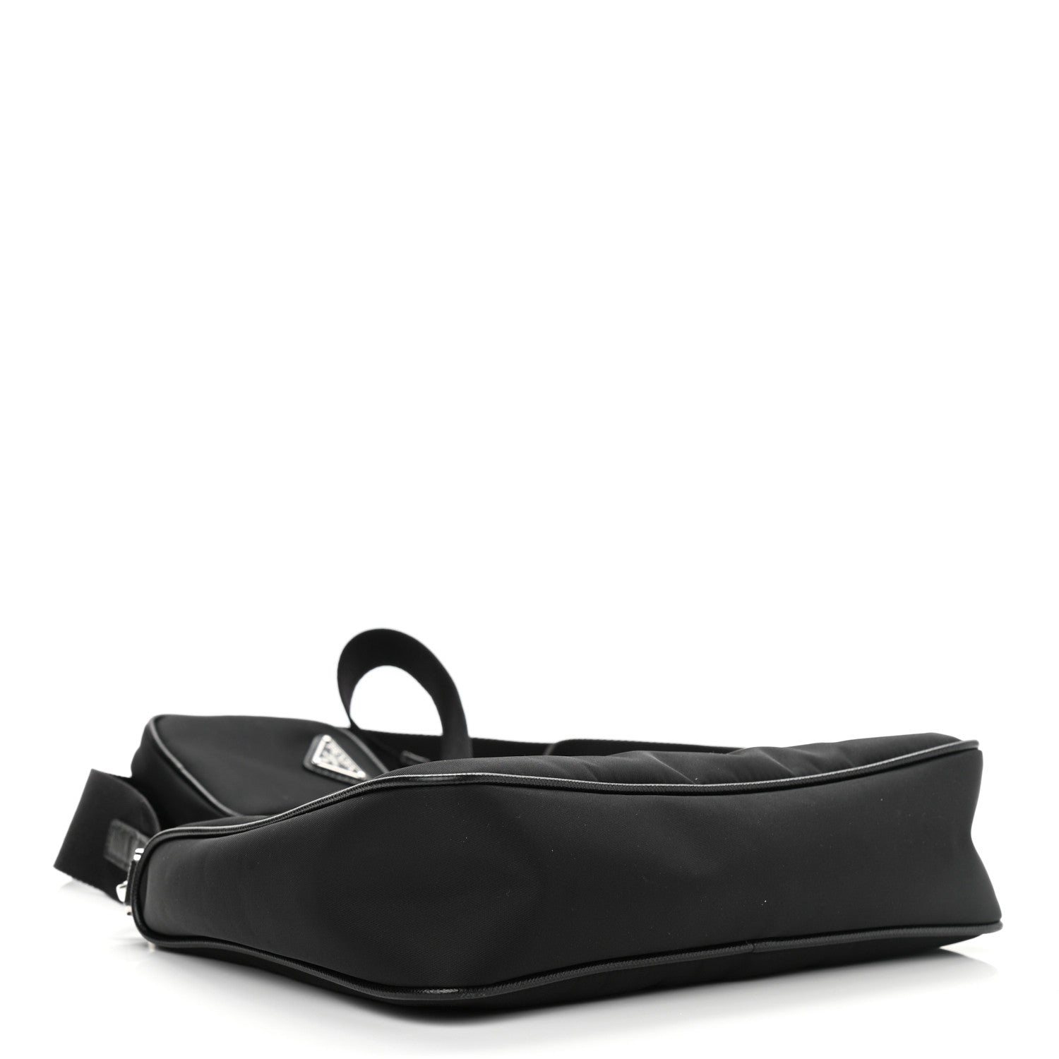Prada Re-Nylon Saffiano Pocket Zippered Shoulder Bag Black 4 of 11