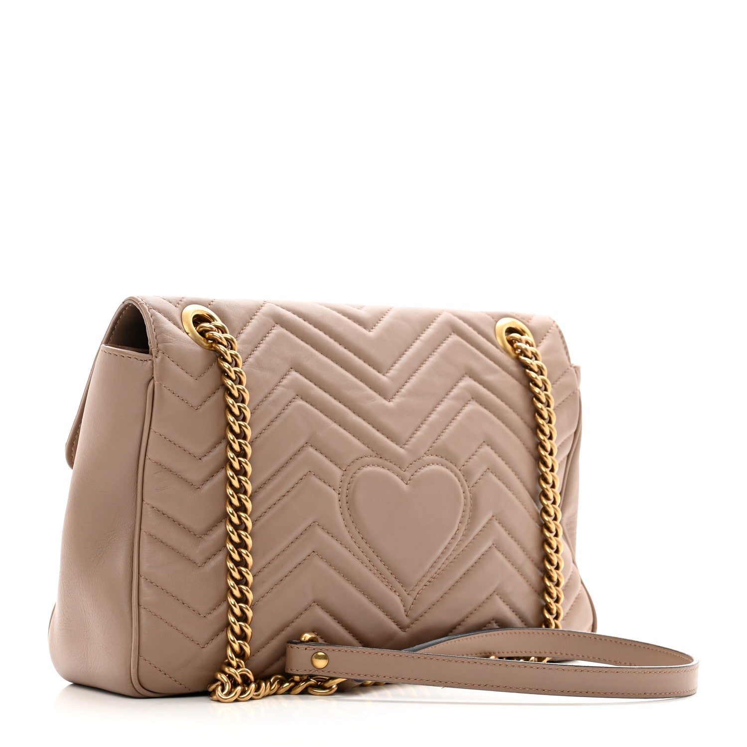 Gucci Calfskin Matelasse Medium GG Marmont Shoulder Bag Porcelain Rose 3 of 10