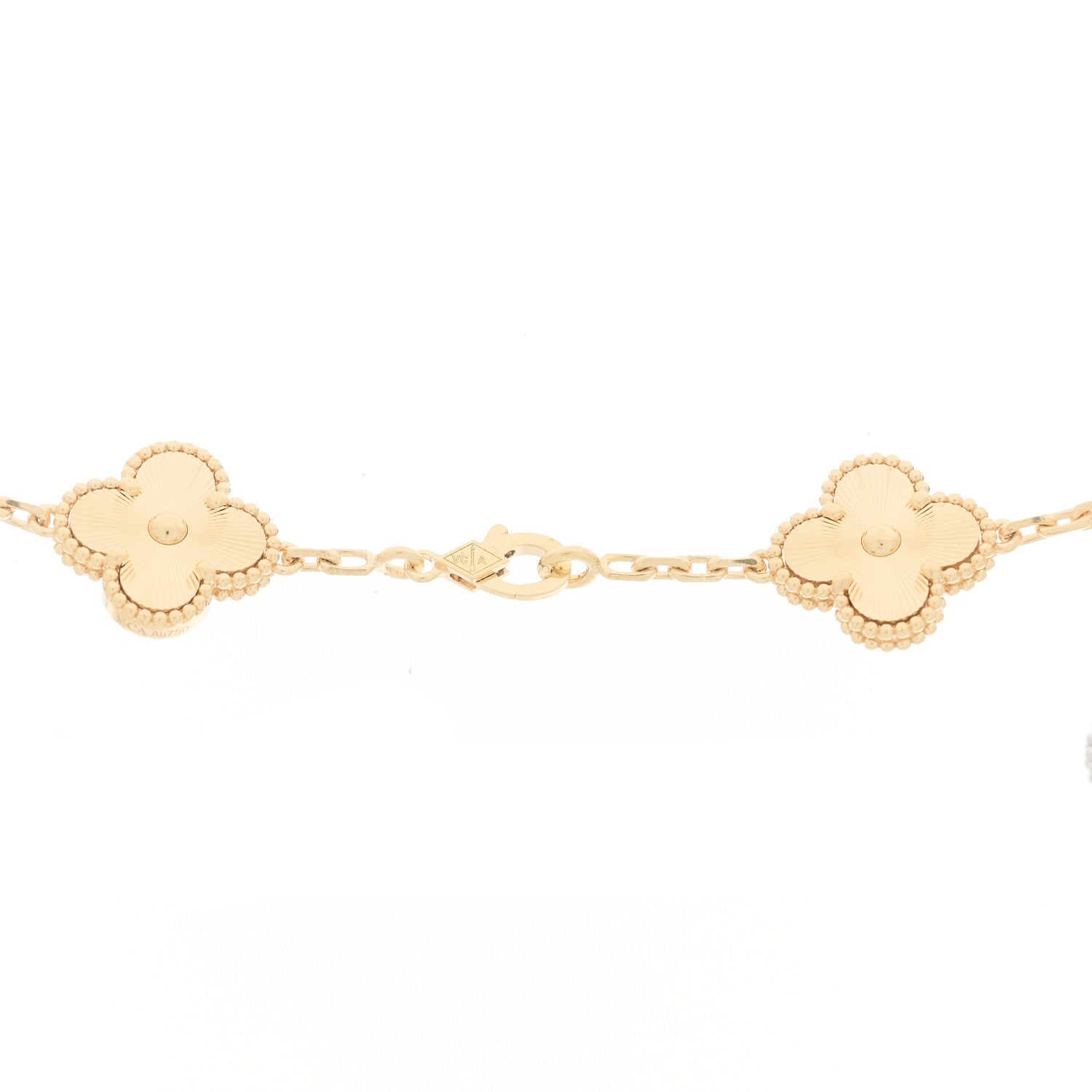 Van Cleef & Arpels 18K Yellow Gold 10 Motifs Guilloche Vintage Alhambra Necklace 6 of 6
