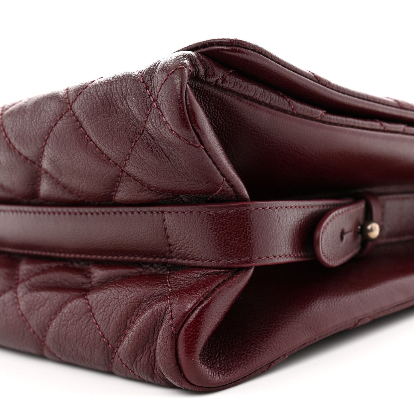 Goatskin Quilted Large City Rock Flap Burgundy