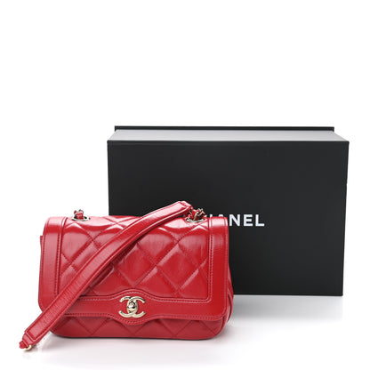 Chanel Crumpled Glazed Lambskin Quilted Mini Flap Red 11 of 11