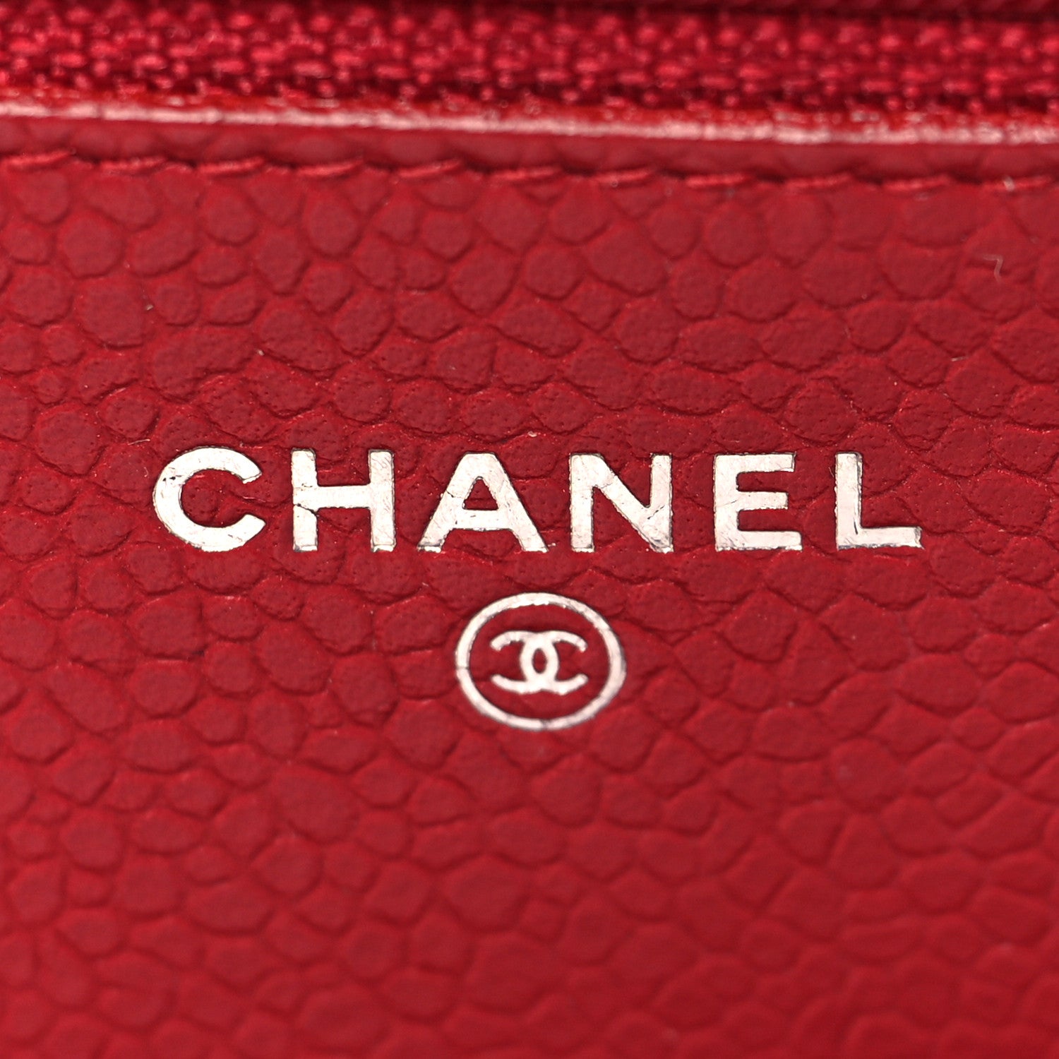 Chanel Caviar Quilted Wallet On Chain WOC Red 6 of 10
