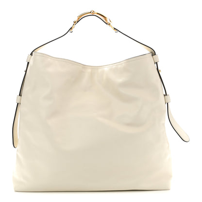 Gucci Calfskin Beatrix Horsebit Large Tote Bag Mystic White 1 of 10