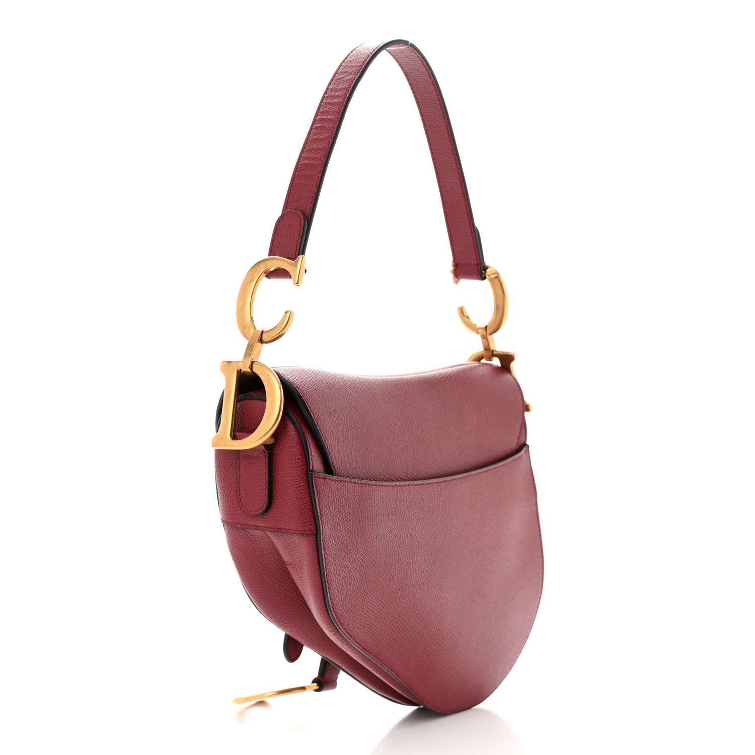 Christian Dior Grained Calfskin Saddle Bag Red 3 of 10