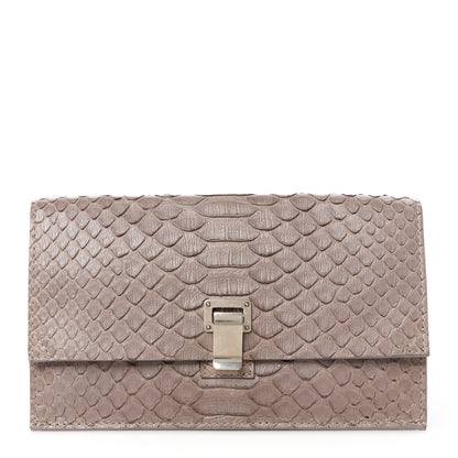 Proenza Schouler Snakeskin Small Lunch Bag Clutch Mushroom Ecru 1 of 13