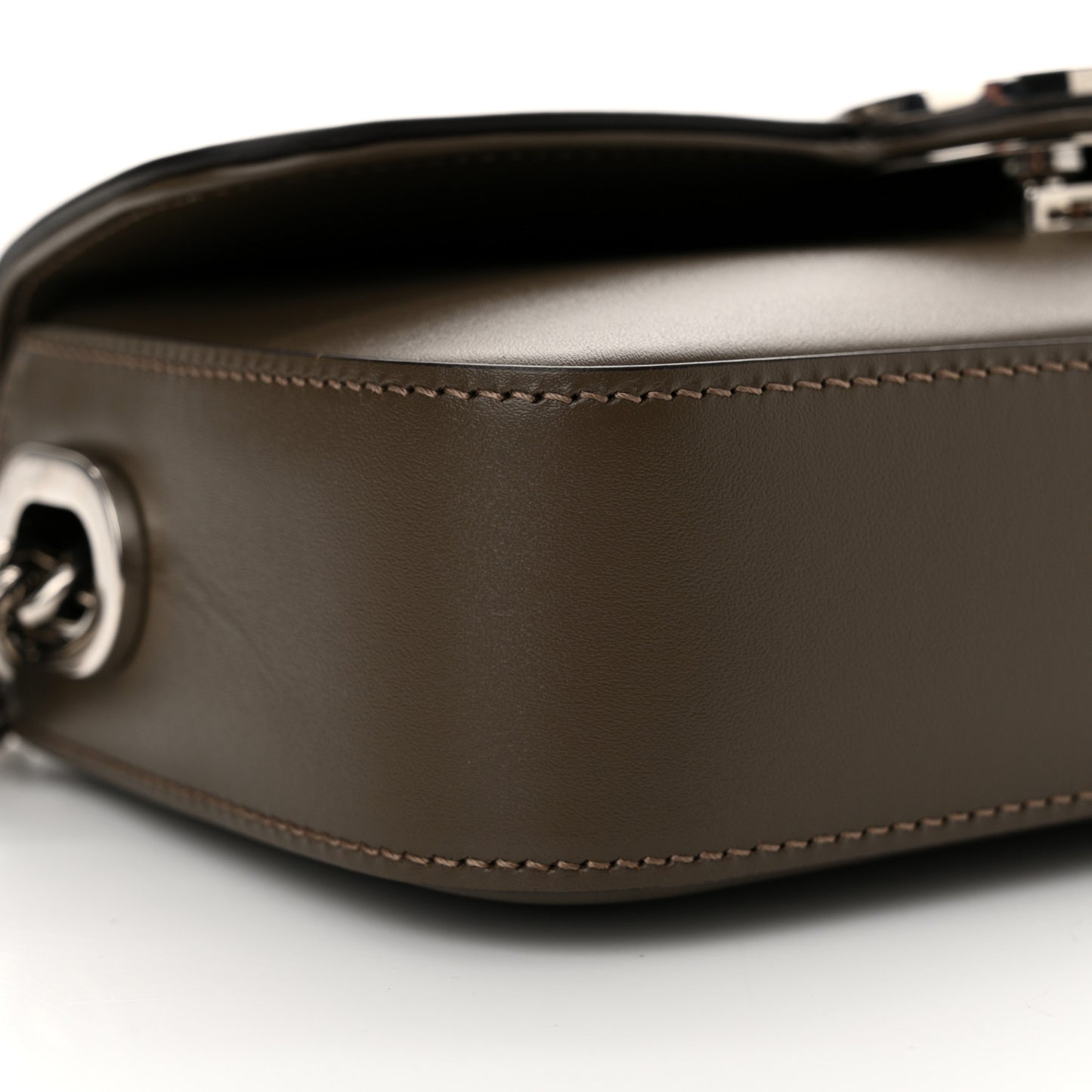 Senna Calfskin Petite GG Top Handle Shoulder Bag Brown