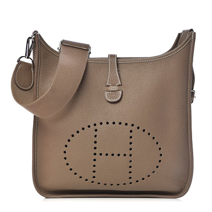 Hermes Taurillon Clemence Evelyne III PM Etoupe 1 of 12