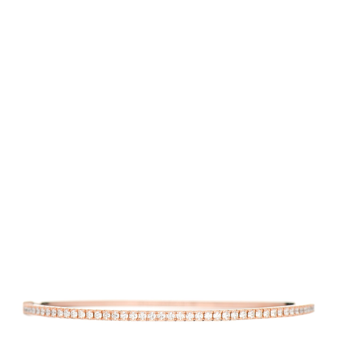 18K Rose Gold Diamond Metro Hinged Bangle Bracelet
