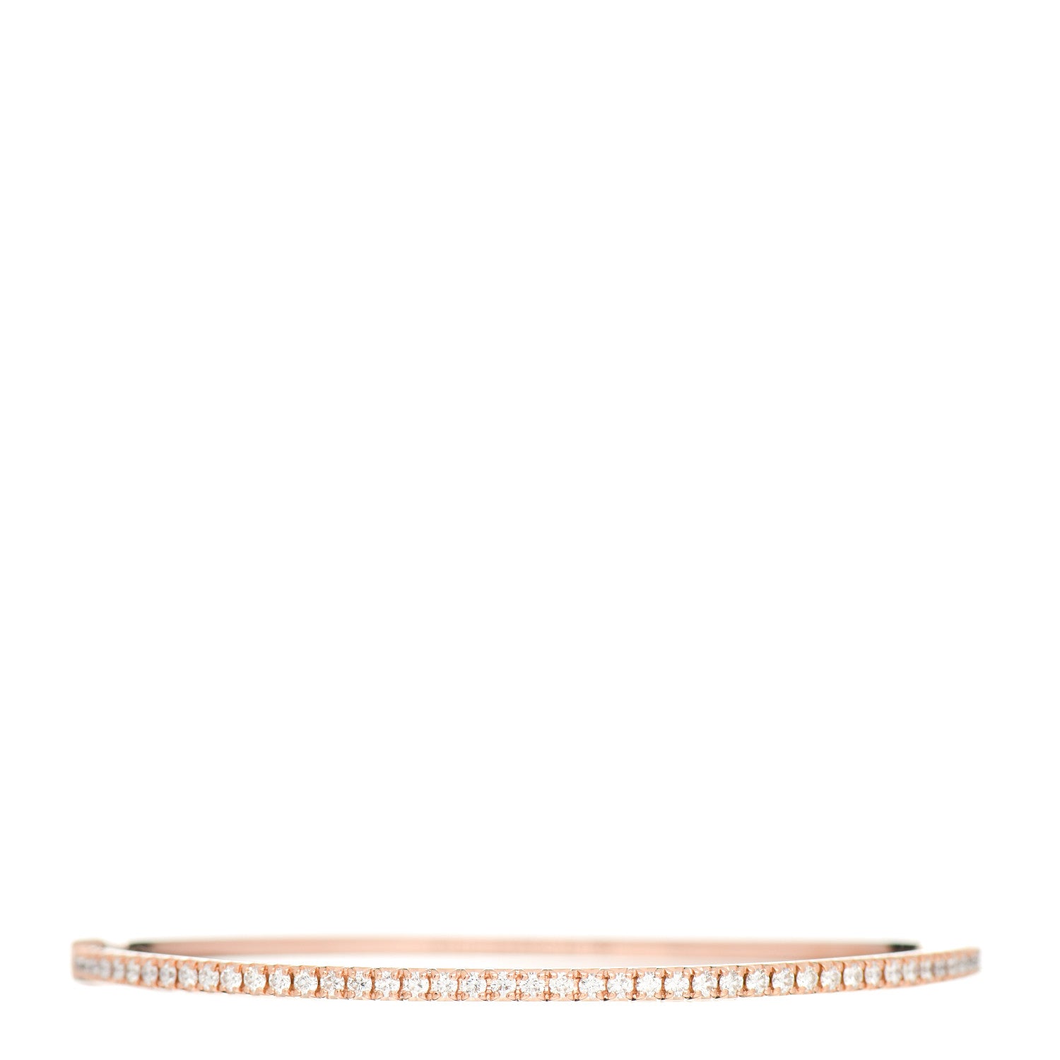 Tiffany 18K Rose Gold Diamond Metro Hinged Bangle Bracelet 1 of 4