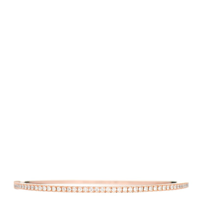 Tiffany 18K Rose Gold Diamond Metro Hinged Bangle Bracelet 1 of 4