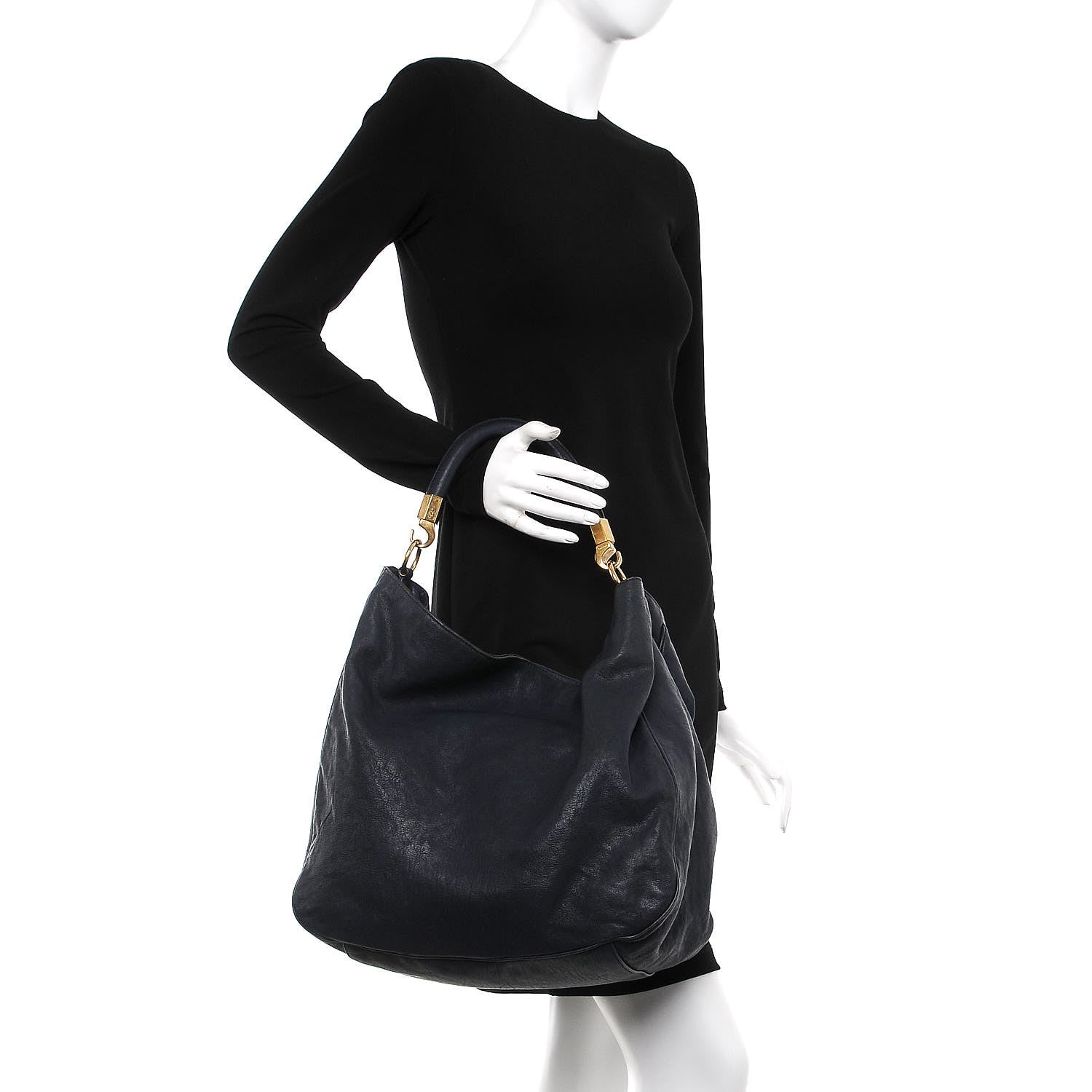 Saint Laurent Goatskin Large Roady Hobo Navy 2 of 11