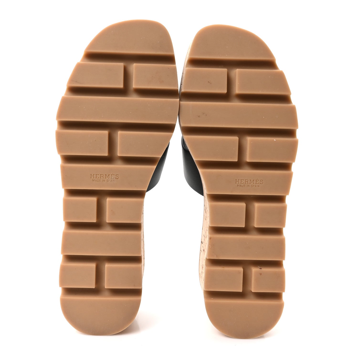 Hermes Calfskin Cork Eze 30 Sandals 38 Black 6 of 10