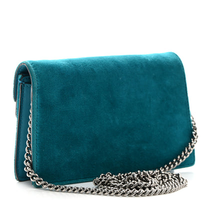 Gucci Velvet Super Mini Dionysus Shoulder Bag Pavone Cyan 3 of 11