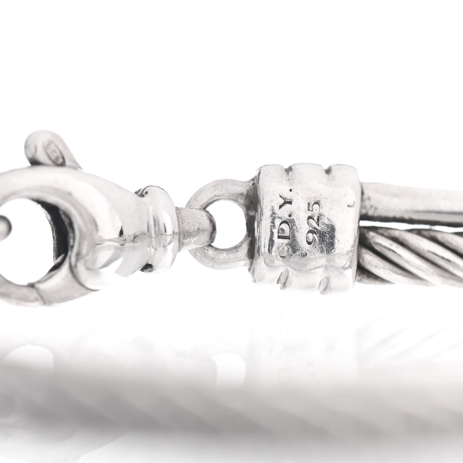 David Yurman Sterling Silver Diamond 3mm Crossover Bracelet 4 of 4