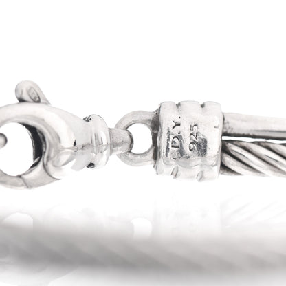David Yurman Sterling Silver Diamond 3mm Crossover Bracelet 4 of 4