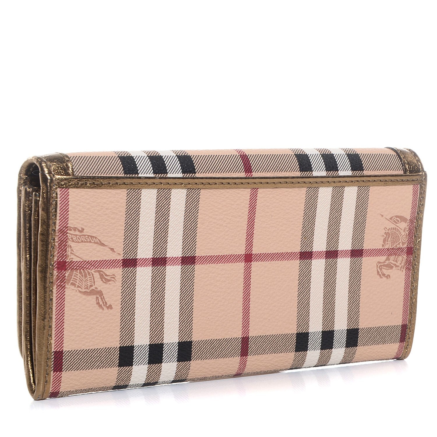 Burberry Haymarket Check Penrose Continental Wallet Gold 3 of 8