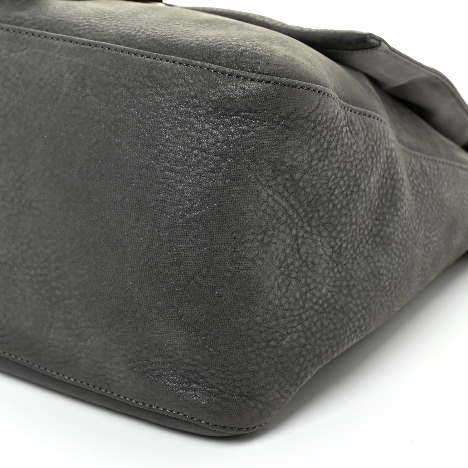 Fendi Vitello Savana Big Mama Baguette Grigio Tartaruga Natural 10 of 22