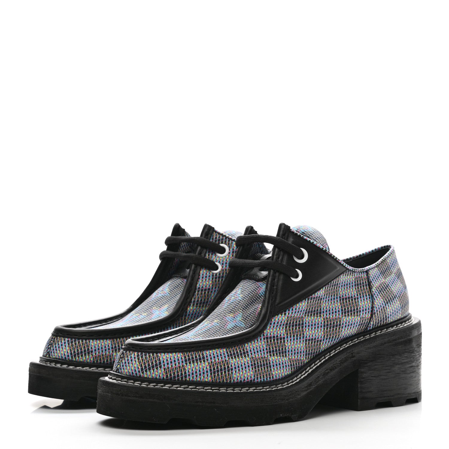 Louis Vuitton Monogram LV Pop Derby Platform Shoes 40 Blue 3 of 10