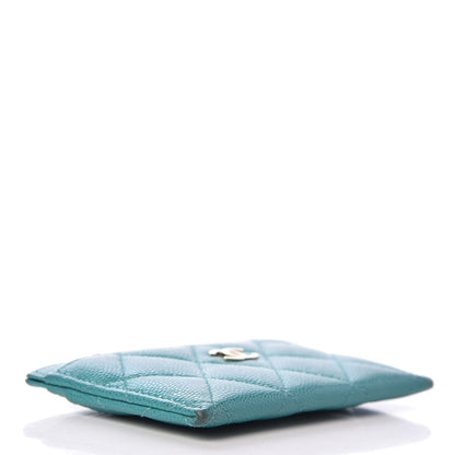 Chanel Caviar Quilted Card Holder Turquoise 4 of 12
