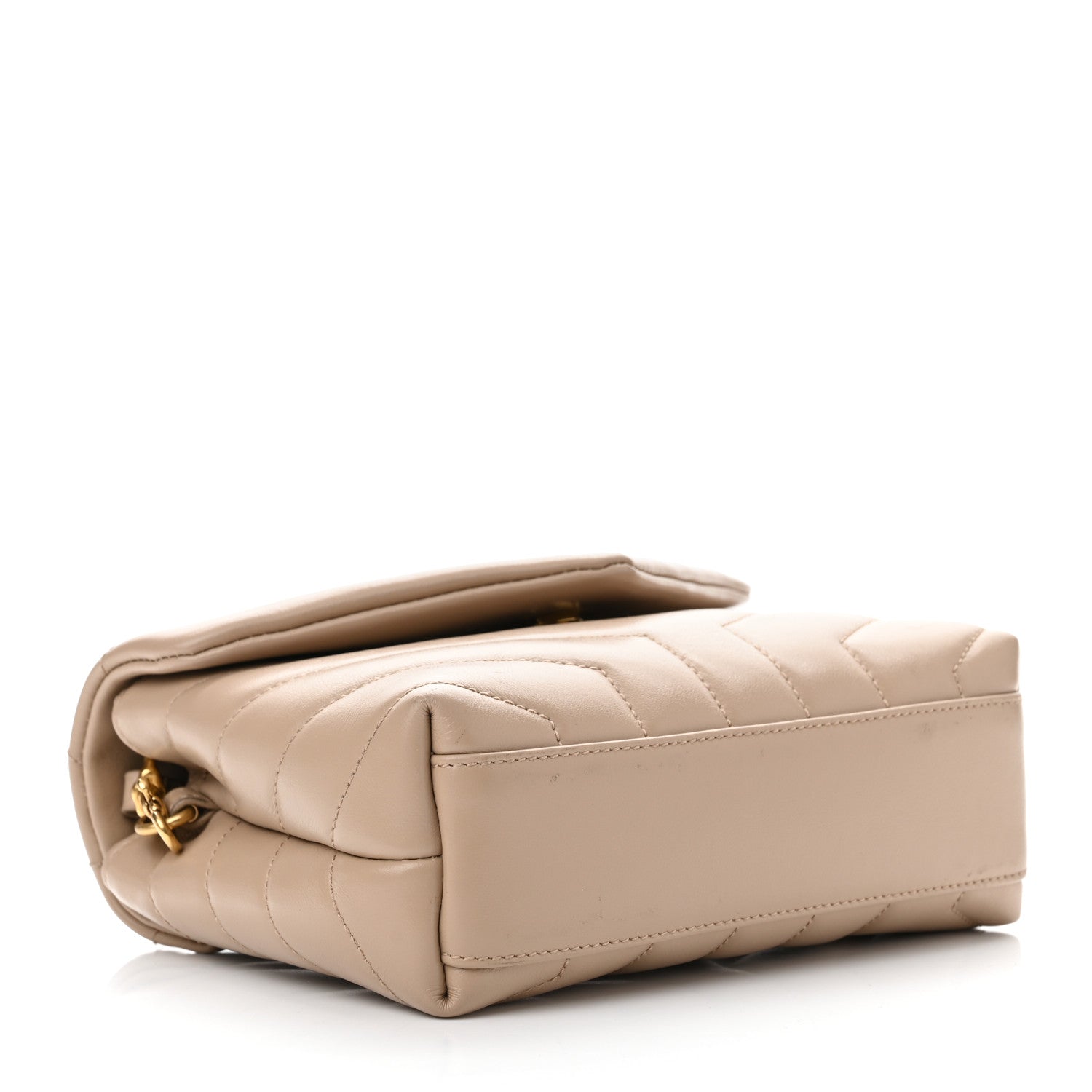 Saint Laurent Calfskin Y Quilted Monogram Toy Loulou Crossbody Bag Latte 4 of 9