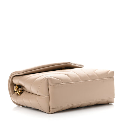 Saint Laurent Calfskin Y Quilted Monogram Toy Loulou Crossbody Bag Latte 4 of 9