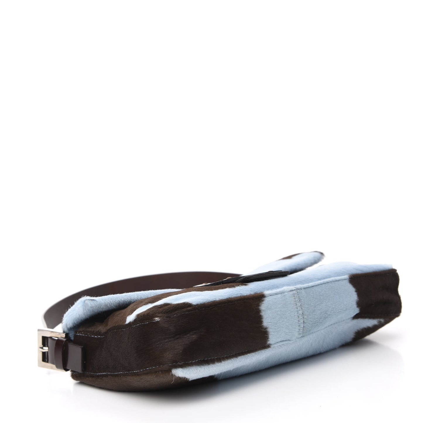 Calf Hair Baguette Light Blue Brown