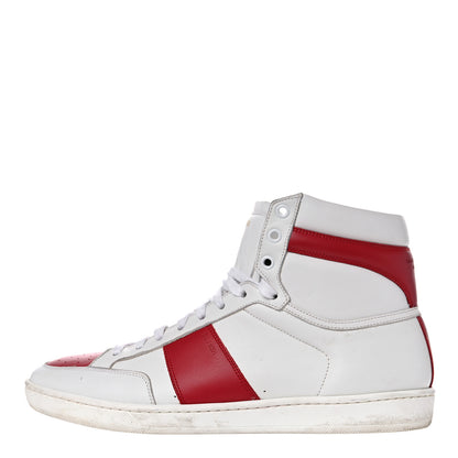Saint Laurent Calfskin Court Classic SL/10H High Top Sneakers 43 White Red 1 of 25