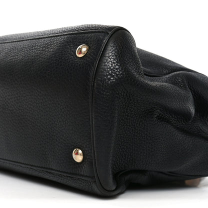 Gucci Pebbled Calfskin Medium Bamboo Shopper Tote Black 10 of 10