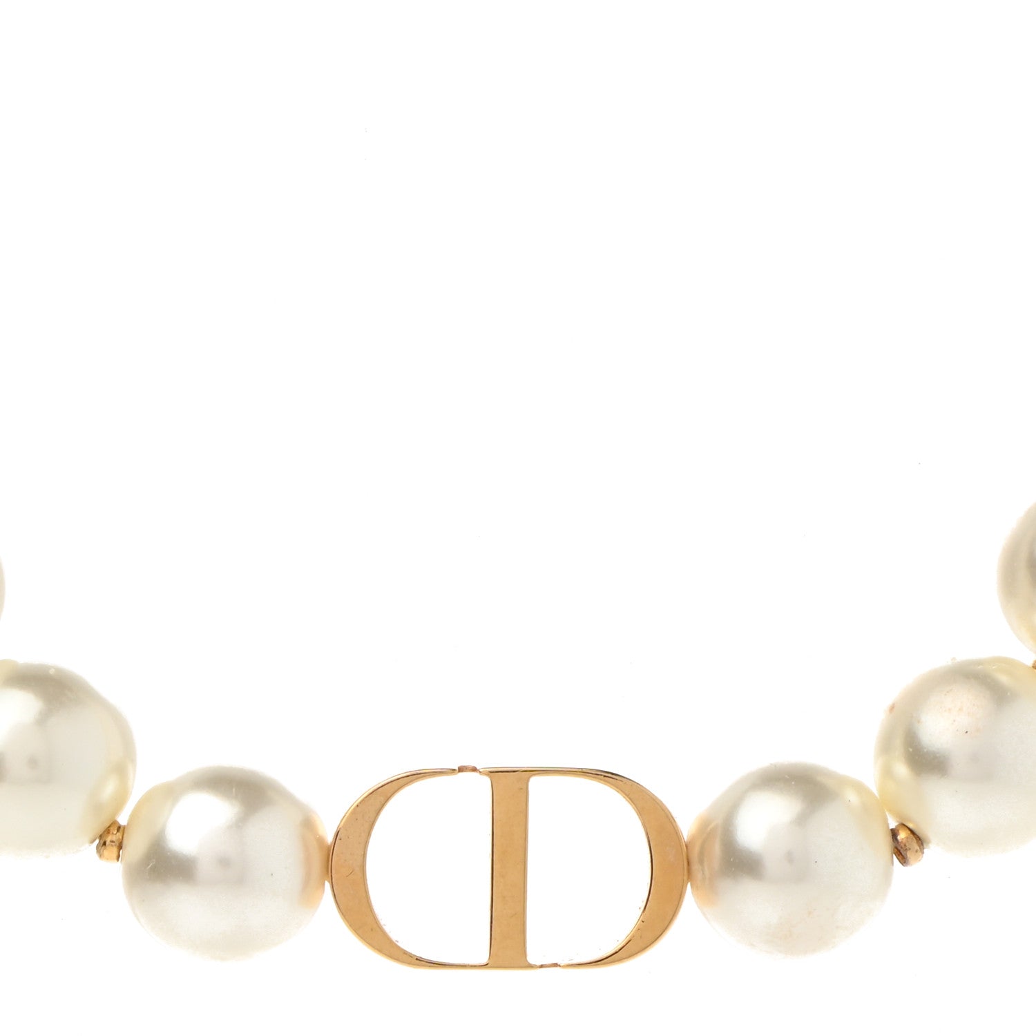 Christian Dior Pearl 30 Montaigne Choker Necklace Gold 4 of 5