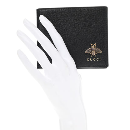 Gucci Calfskin Bee Bi-Fold Wallet Black 2 of 7