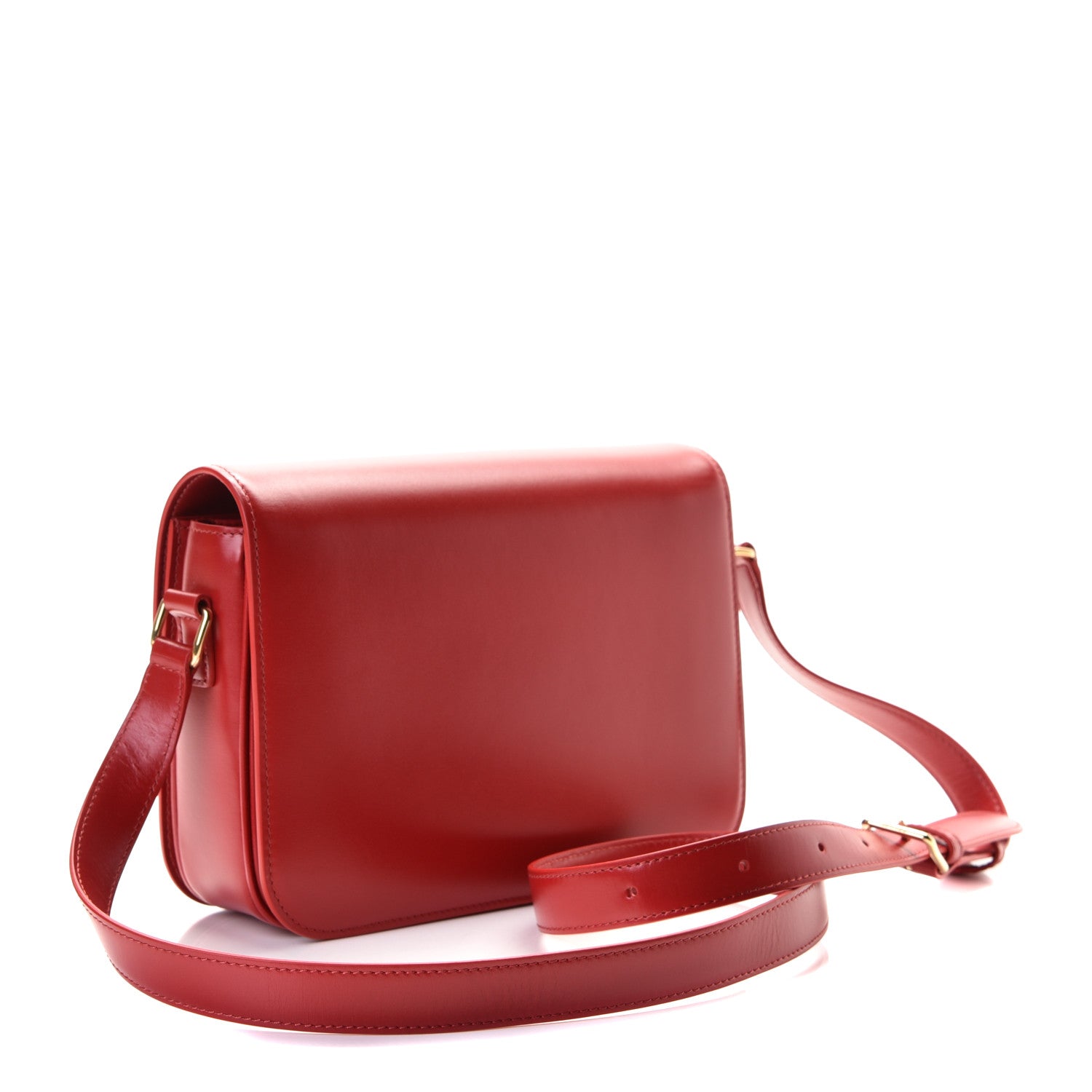 Celine Shiny Calfskin Medium Triomphe Red 2 of 7
