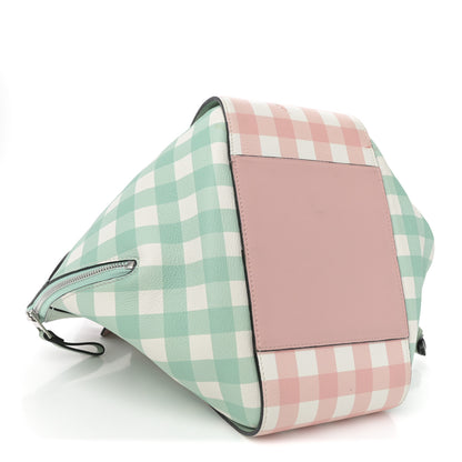 Loewe Calfskin Gingham Small Hammock Shoulder Bag Pink Green 4 of 12