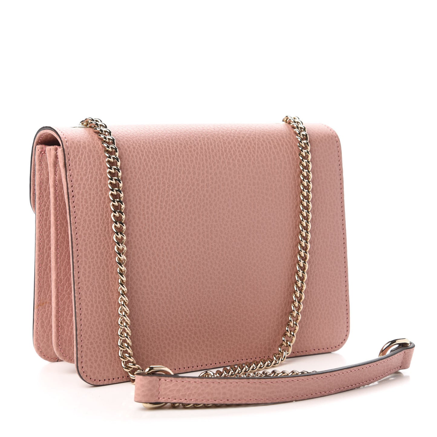 Dollar Calfskin Small Interlocking G Shoulder Bag Soft Pink